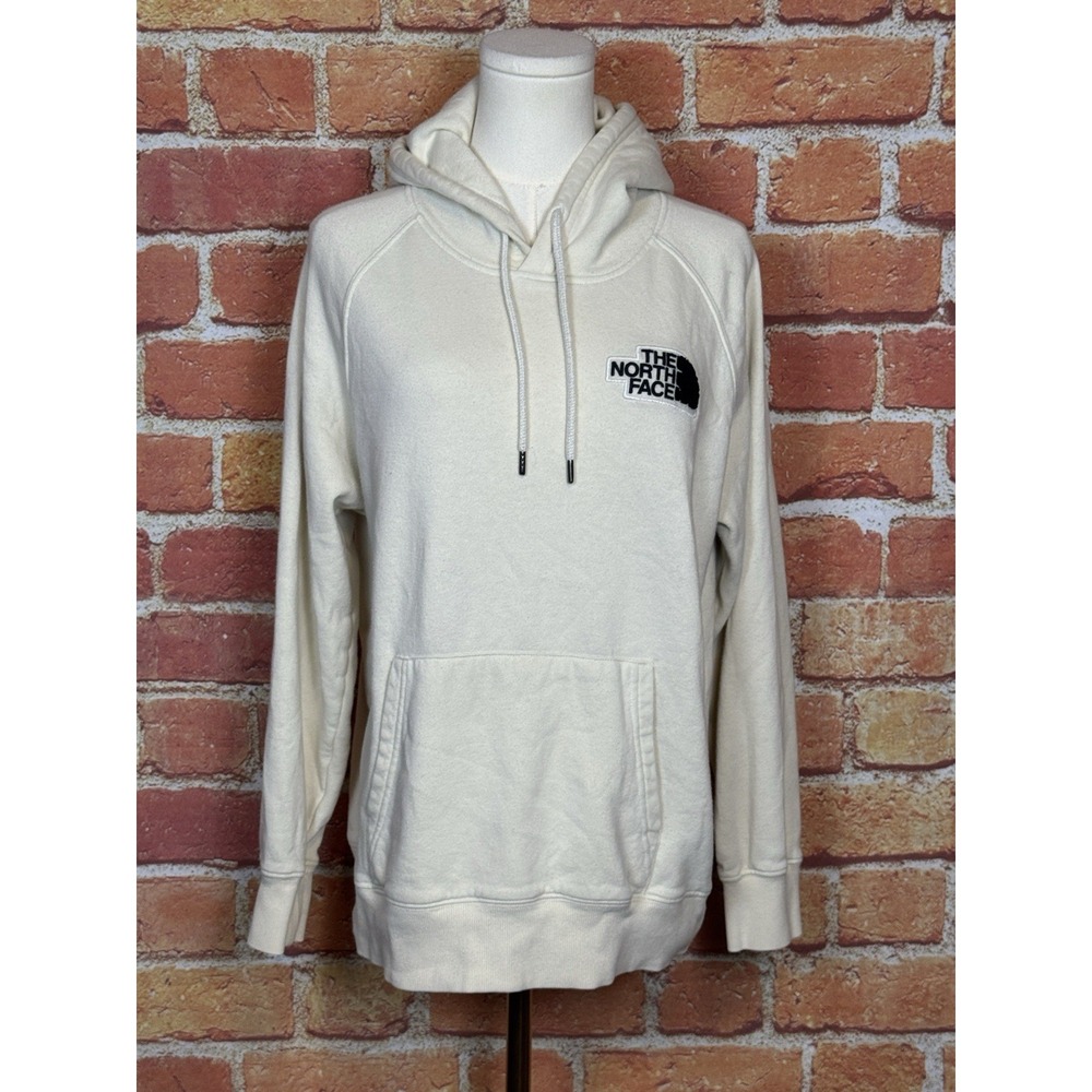 The North Face Hoodie Sweatshirt Womens Size Medium Embroidered Logo Cream